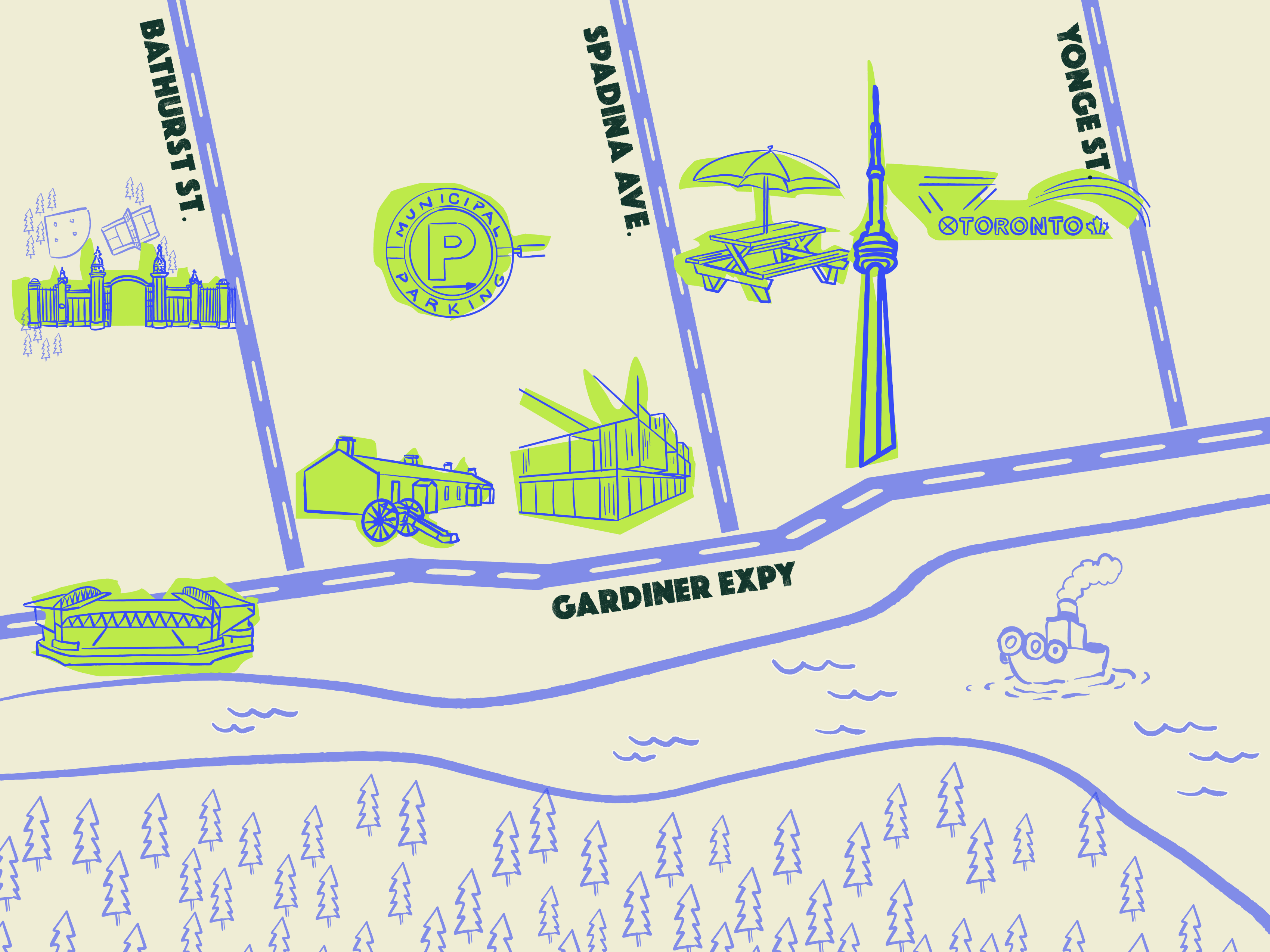 Toronto exploration landmark locations map